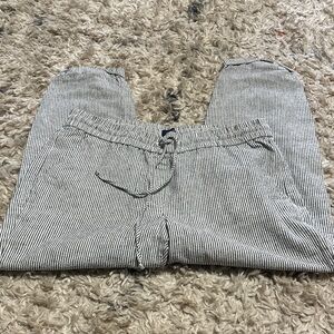 J. Crew Black and White Striped Chinos